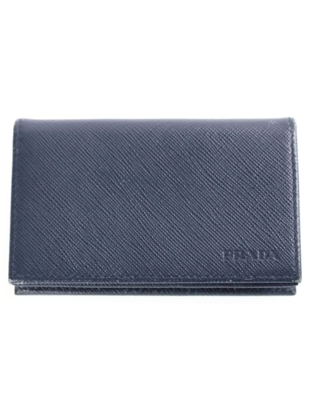 Prada Saffiano Leather Card Case Navy